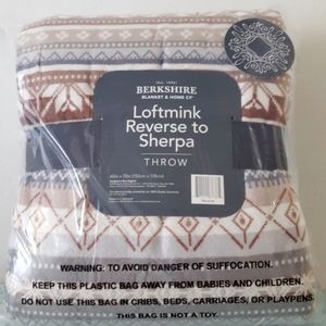 Berkshire Sherpa Fair Isle oversized throw new
